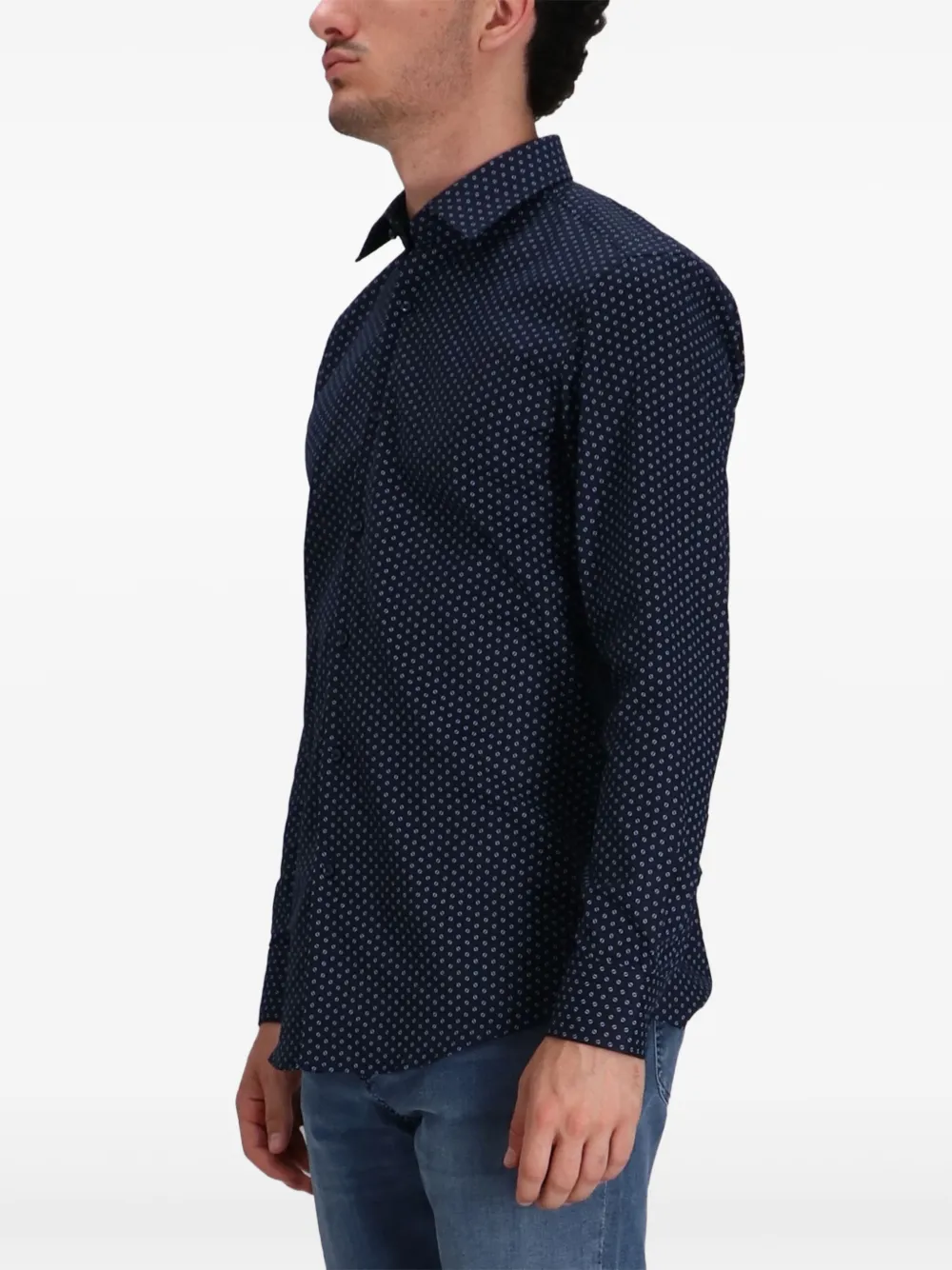 BOSS Overhemd met patroon Blauw