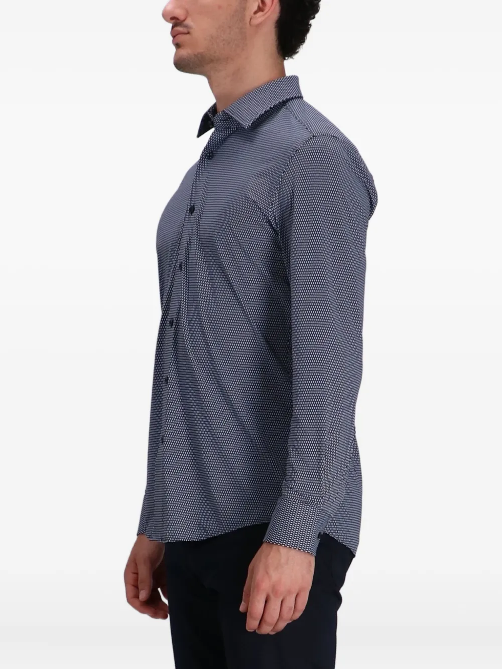 BOSS Overhemd met patroon Blauw