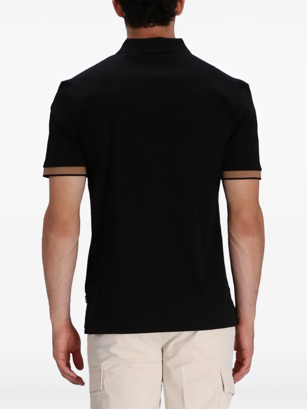 BOSS Poloshirt met contrasterende afwerking Zwart