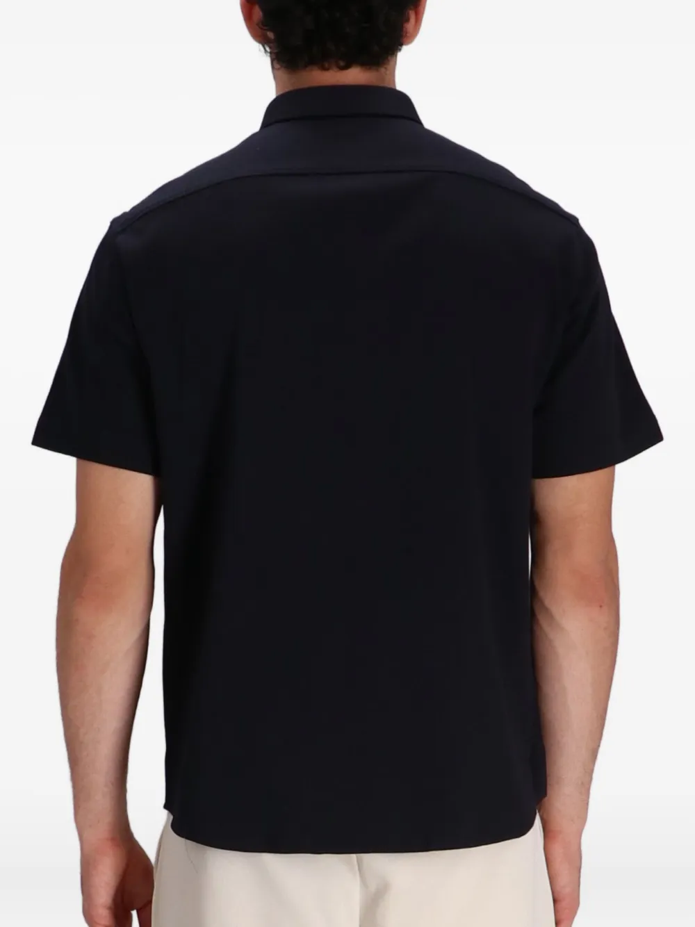 Hugo Boss Button-up Short-sleeved Shirt In Blue