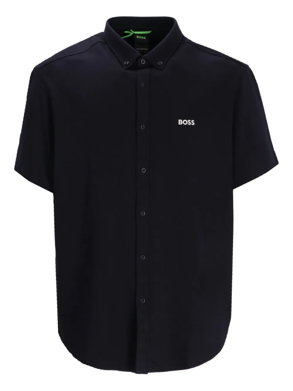Hugo Boss Button-up Short-sleeved Shirt In Blue