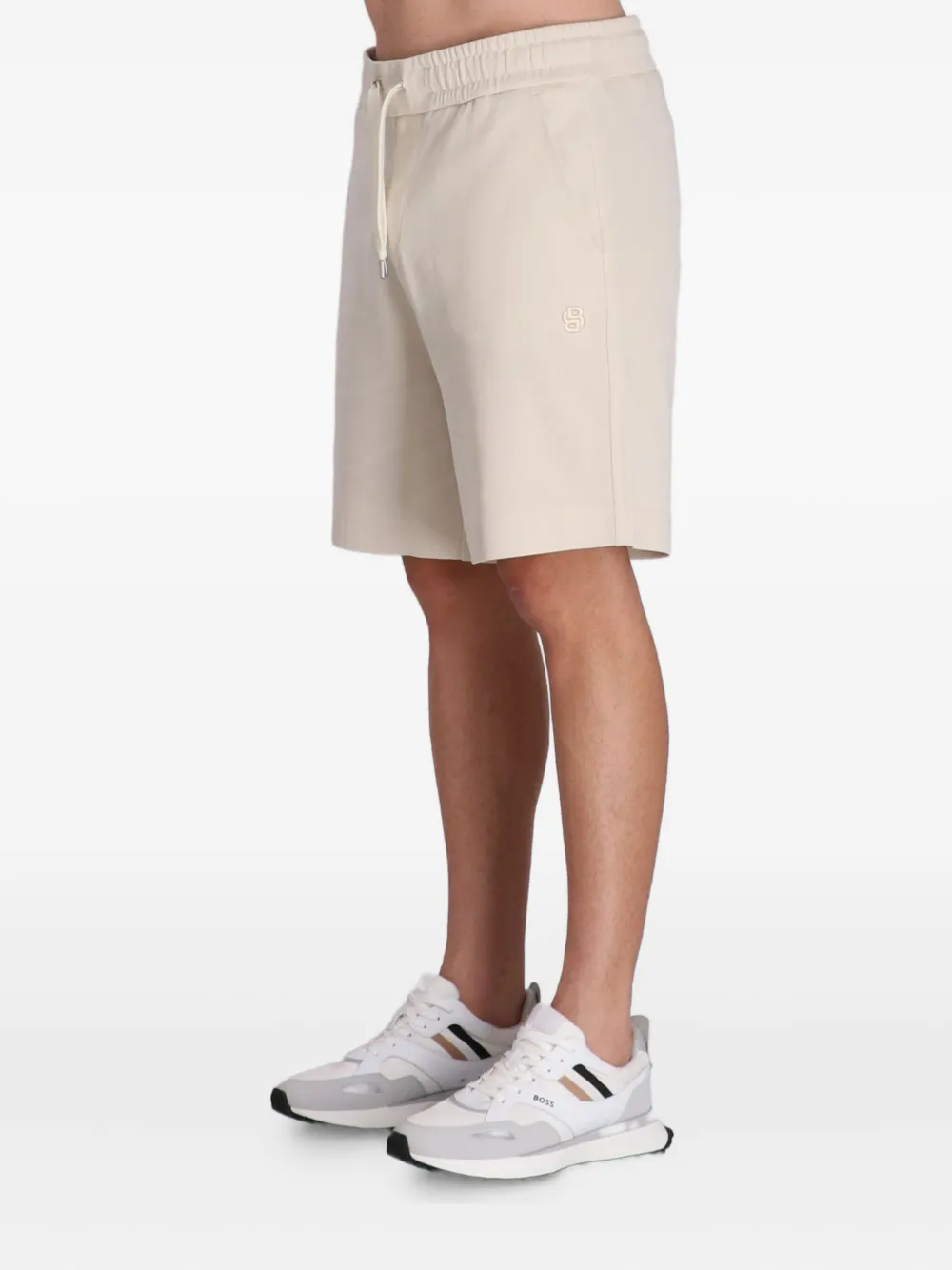 BOSS Shorts met trekkoordtaille Beige