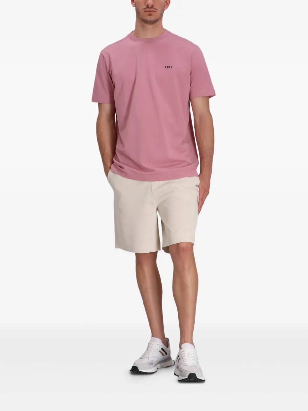 BOSS Shorts met trekkoordtaille Beige