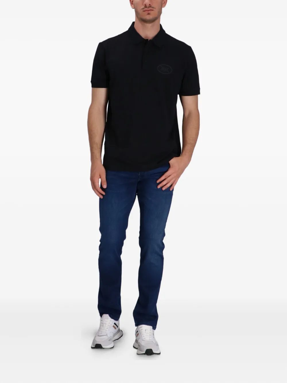 BOSS Poloshirt met logoprint Zwart