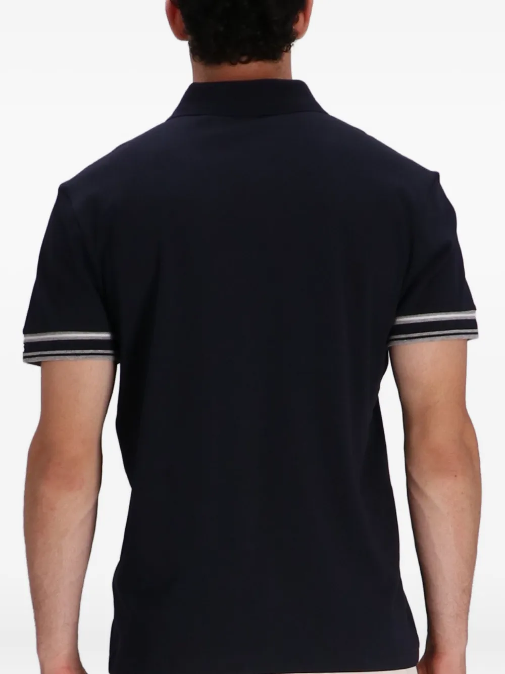 BOSS Poloshirt met contrasterende streep Blauw