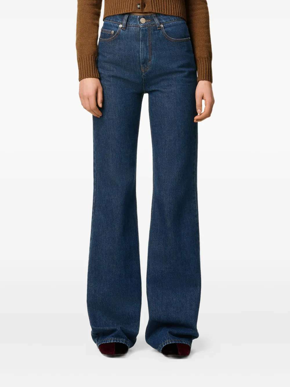Ami Alexandre Mattiussi Blue Cotton Flare Fit Jeans Blue In Blue