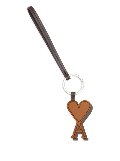 AMI Paris leather heart keyring