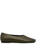 AMI Paris leather square-toe ballet flats - Green