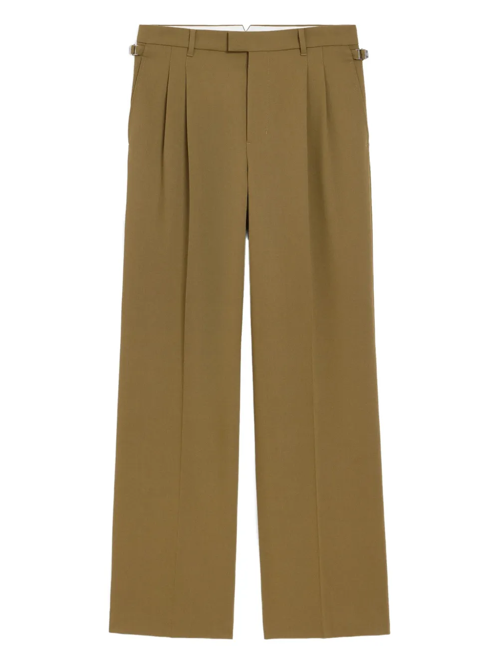 AMI Paris pleated wide-leg tailored trousers | Green | Image 1
