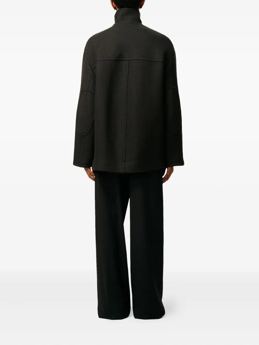 Ami Alexandre Mattiussi Wool Oversized High-collar Peacoat In Gray