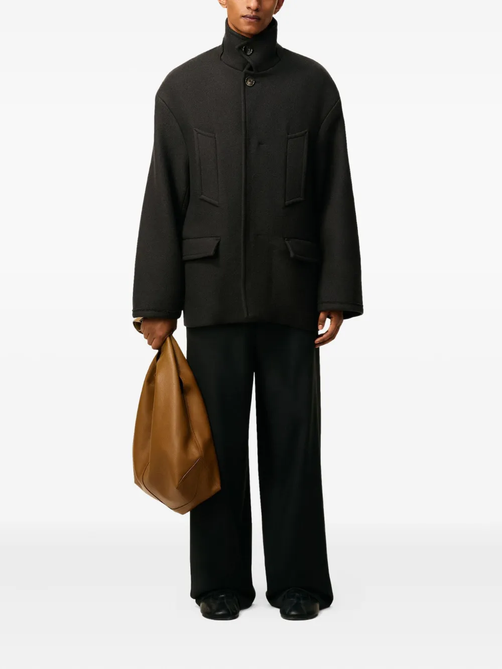 AMI Paris wool oversized high-collar Peacoat | Single Breasted Coats | Image 2