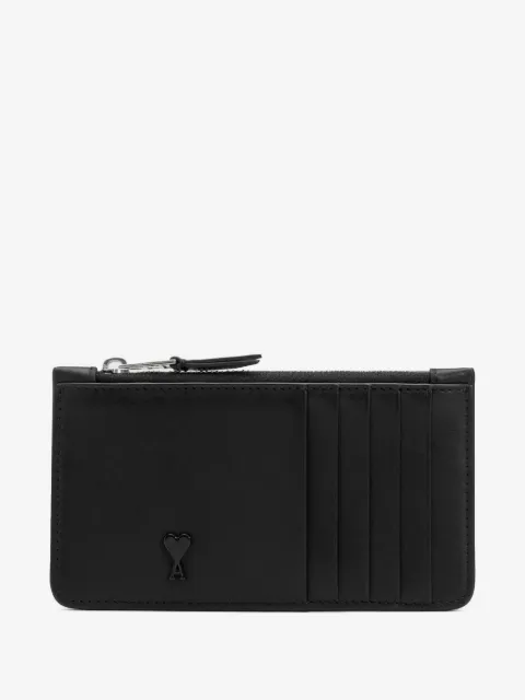 AMI Paris Ami de Coeur leather zipped cardholder