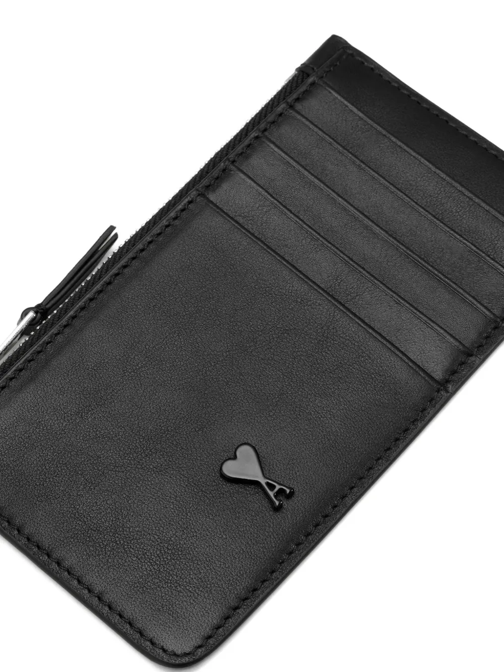 AMI Paris Pasjeshouder met logo en rits Zwart