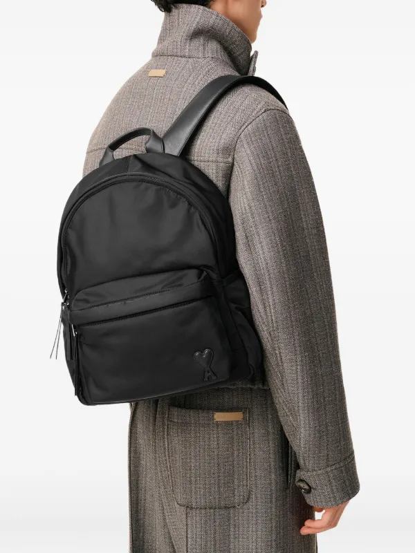 AMI Paris Marcel Backpack | Black | FARFETCH MY