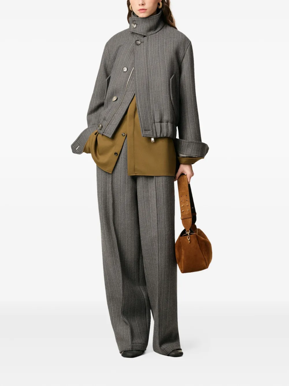 AMI Paris herringbone harrington wool jacket | Varsity Jackets | Image 2