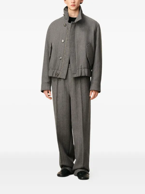 AMI Paris ヘリンボーン ハリントンジャケット | グレー | FARFETCH JP