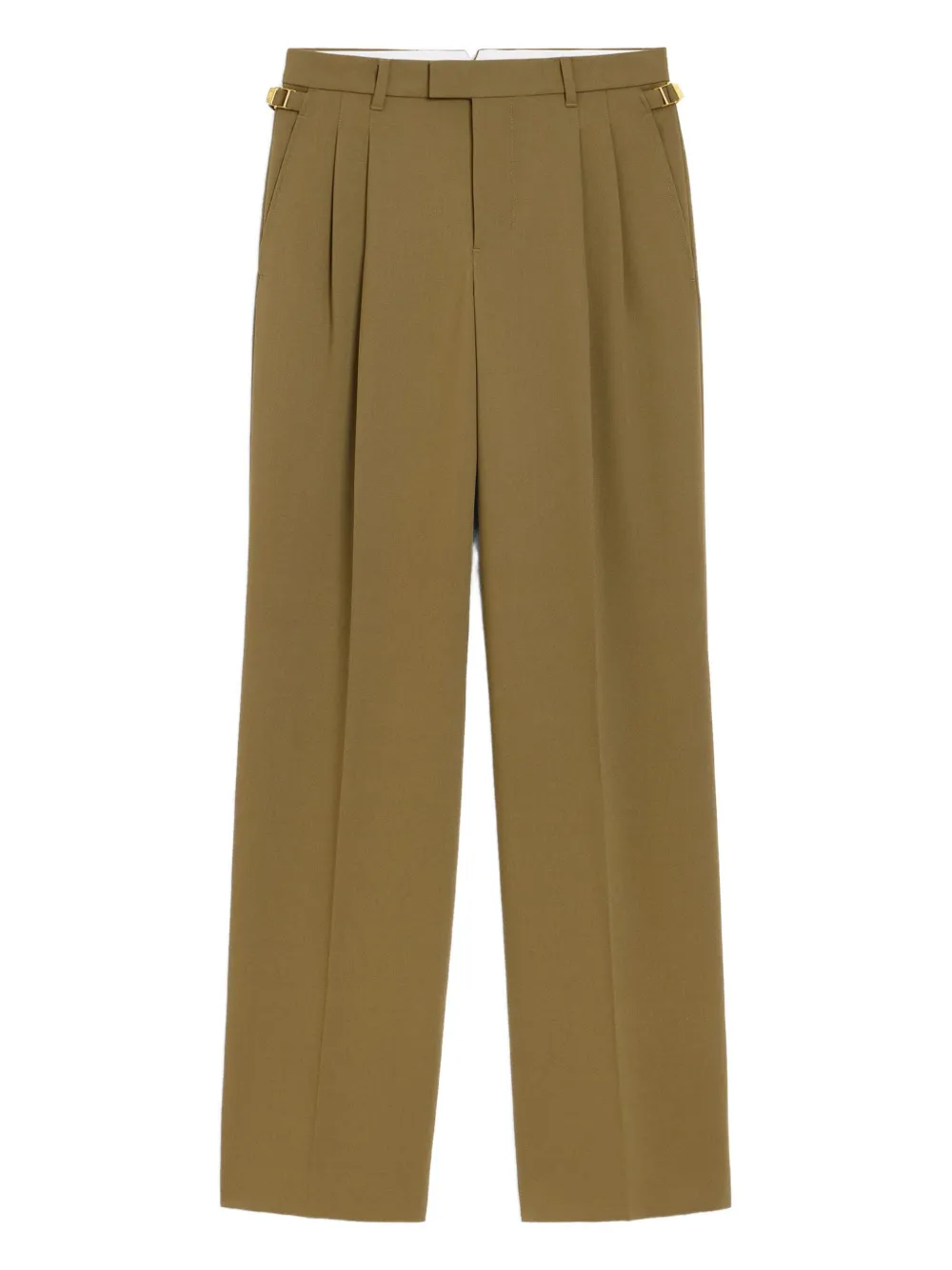 AMI Paris pleated tab pants Groen