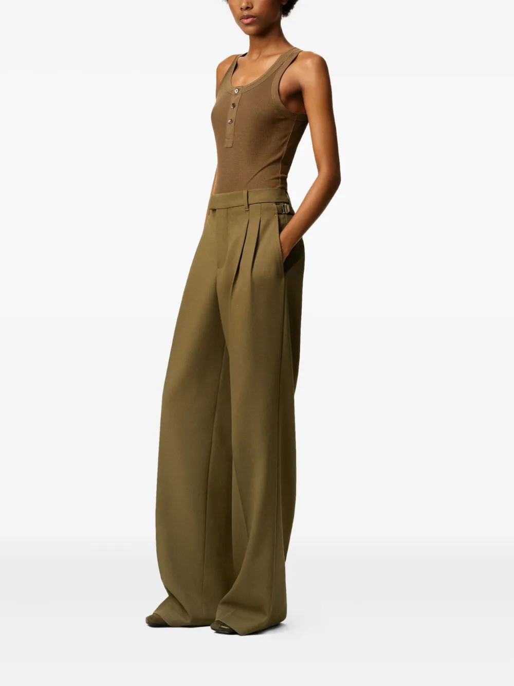 AMI Paris Geplooide broek Groen