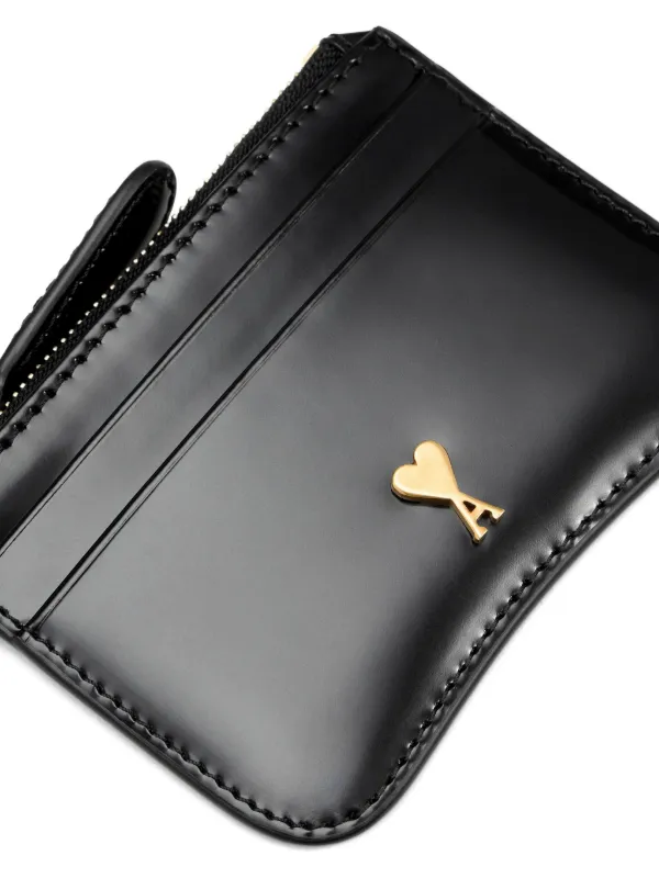 AMI Paris Paris Paris Leather Cardholder | Black | FARFETCH