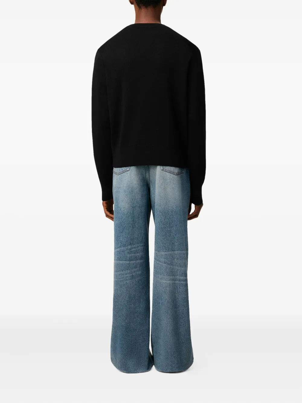 Ami Alexandre Mattiussi Heart-embroidered Wool Cardigan In Black