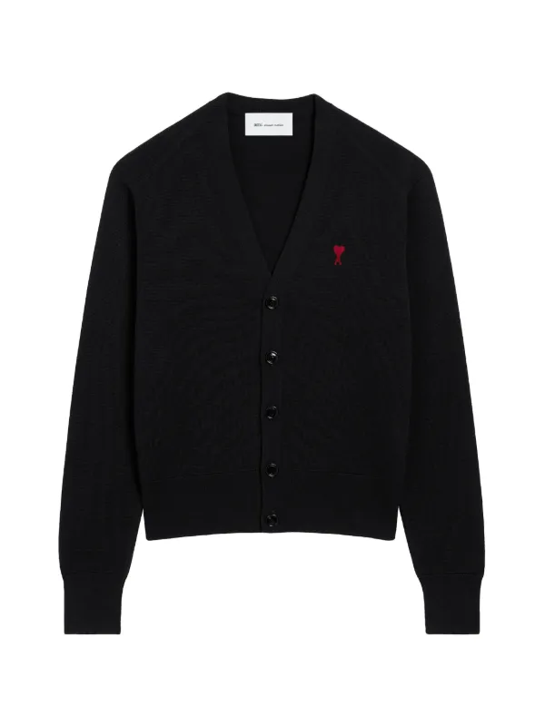 AMI Paris Ami De Coeur ウールカーディガン | ブラック | FARFETCH JP