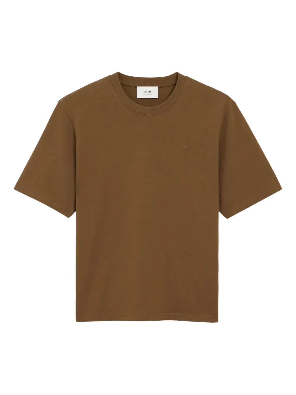 heart-embossed cotton T-shirt