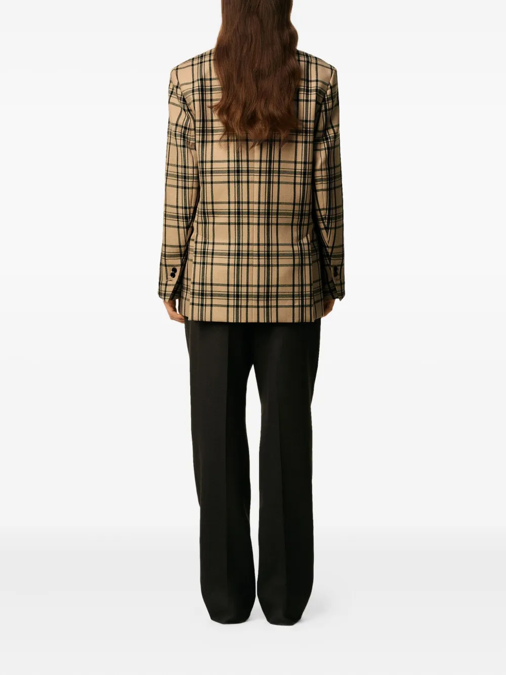AMI Paris Geruite blazer Beige