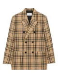 AMI Paris checked double-breasted blazer - Neutrals