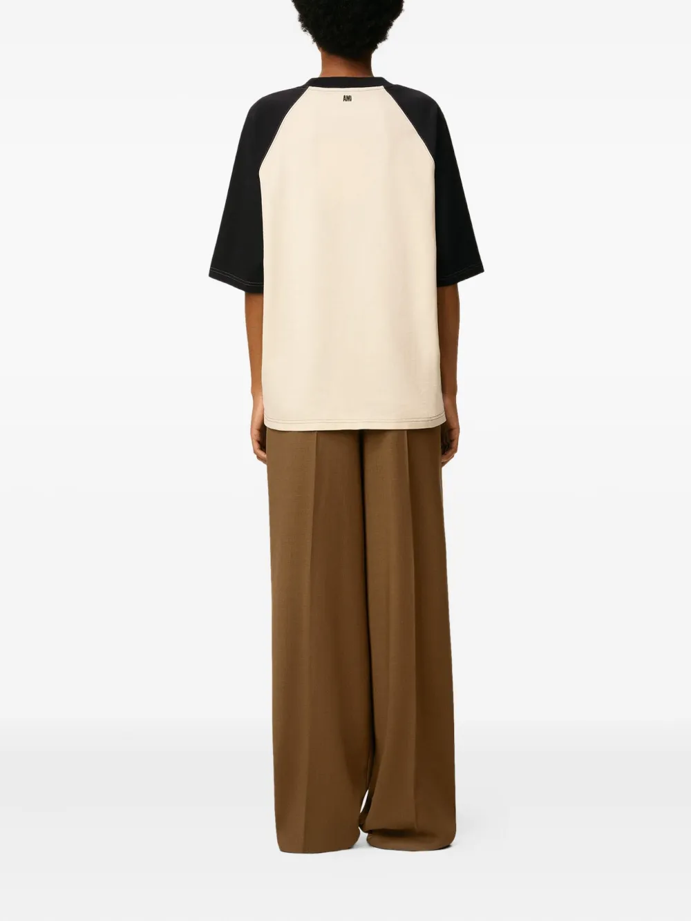AMI Paris T-shirt met patroon en raglan mouwen Zwart