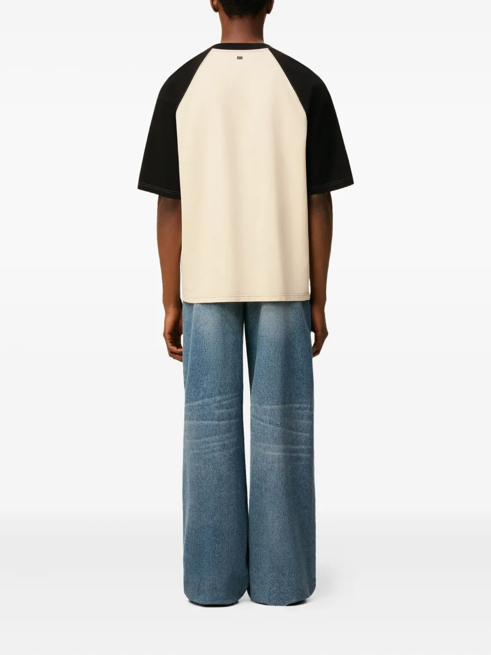 AMI Paris T-shirt met patroon en raglan mouwen Zwart