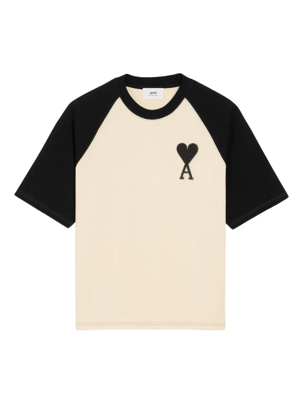 AMI Paris T-shirt met patroon en raglan mouwen Zwart