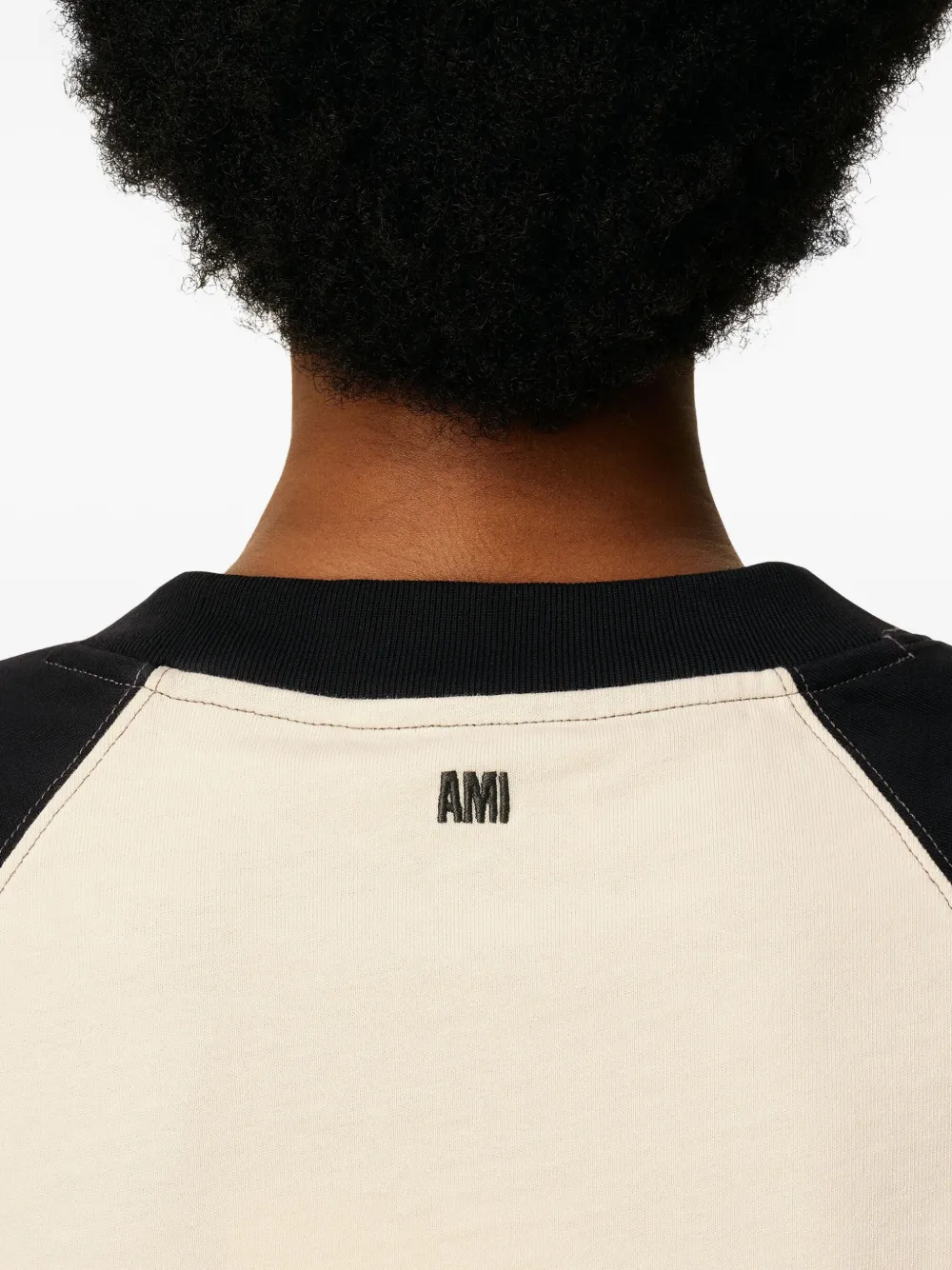 AMI Paris T-shirt met patroon en raglan mouwen Zwart