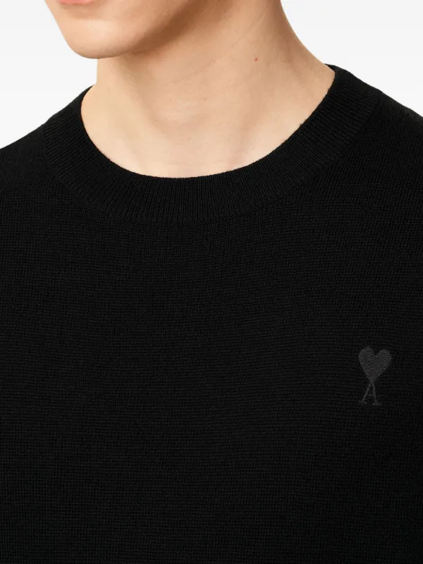 ami paris スウェット AMI PARIS Logo-Embroidered Stretch-Cotton Jersey Sweatshirt