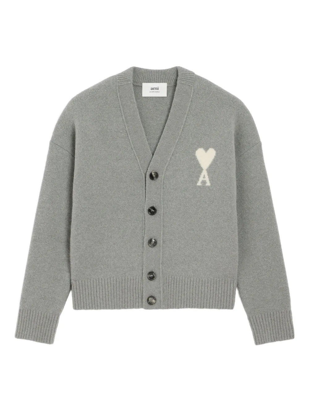 AMI Paris Vest met logo Grijs