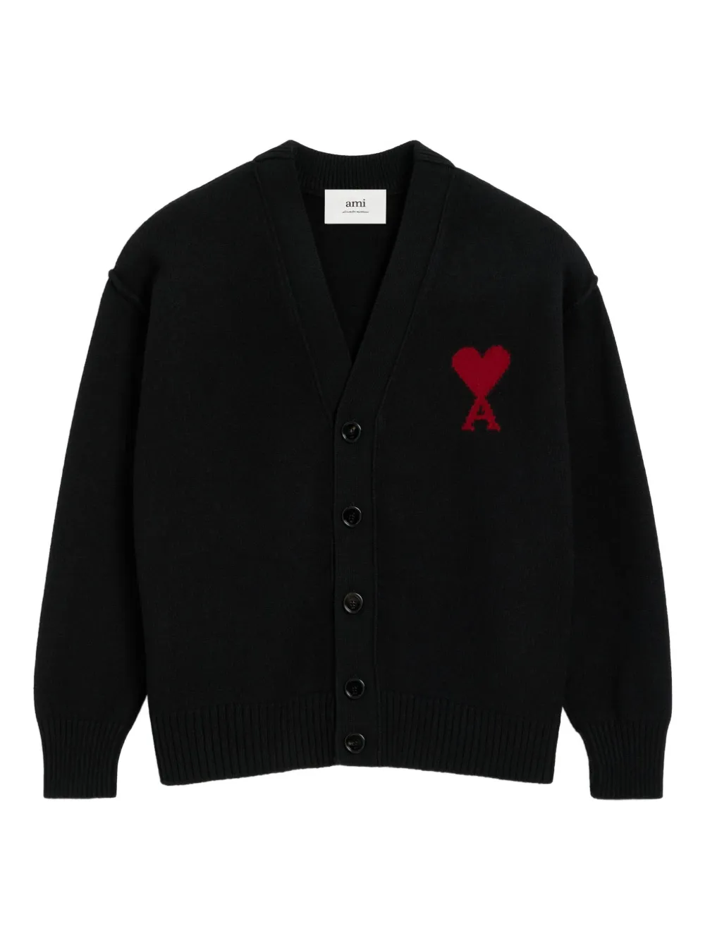 AMI Paris Wollen vest met hartdetail Zwart