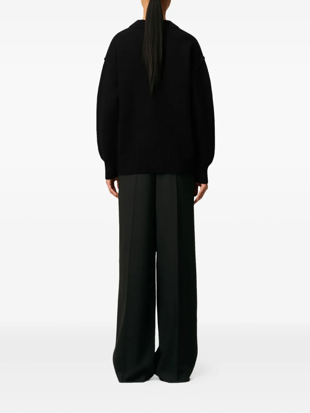 AMI Paris Wollen vest met hartdetail Zwart