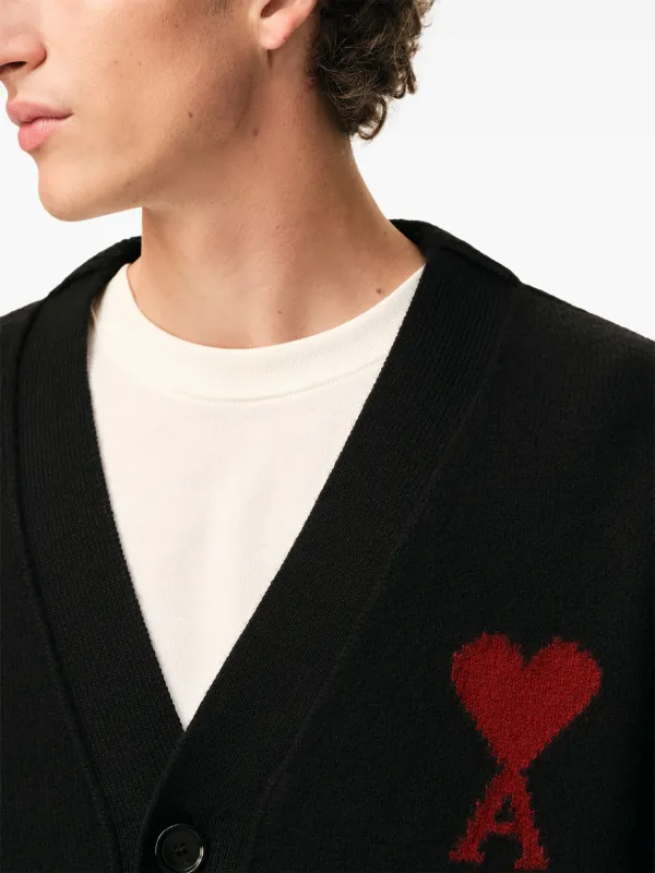 AMI Paris Ami De Coeur カーディガン | ブラック | FARFETCH JP