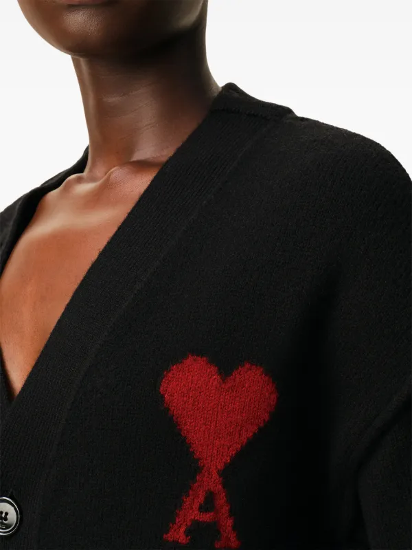 トップス AMI PARIS RED Ami de Coeur CARDIGAN AMI Paris Red Ami de Cœur Cardigan AMI