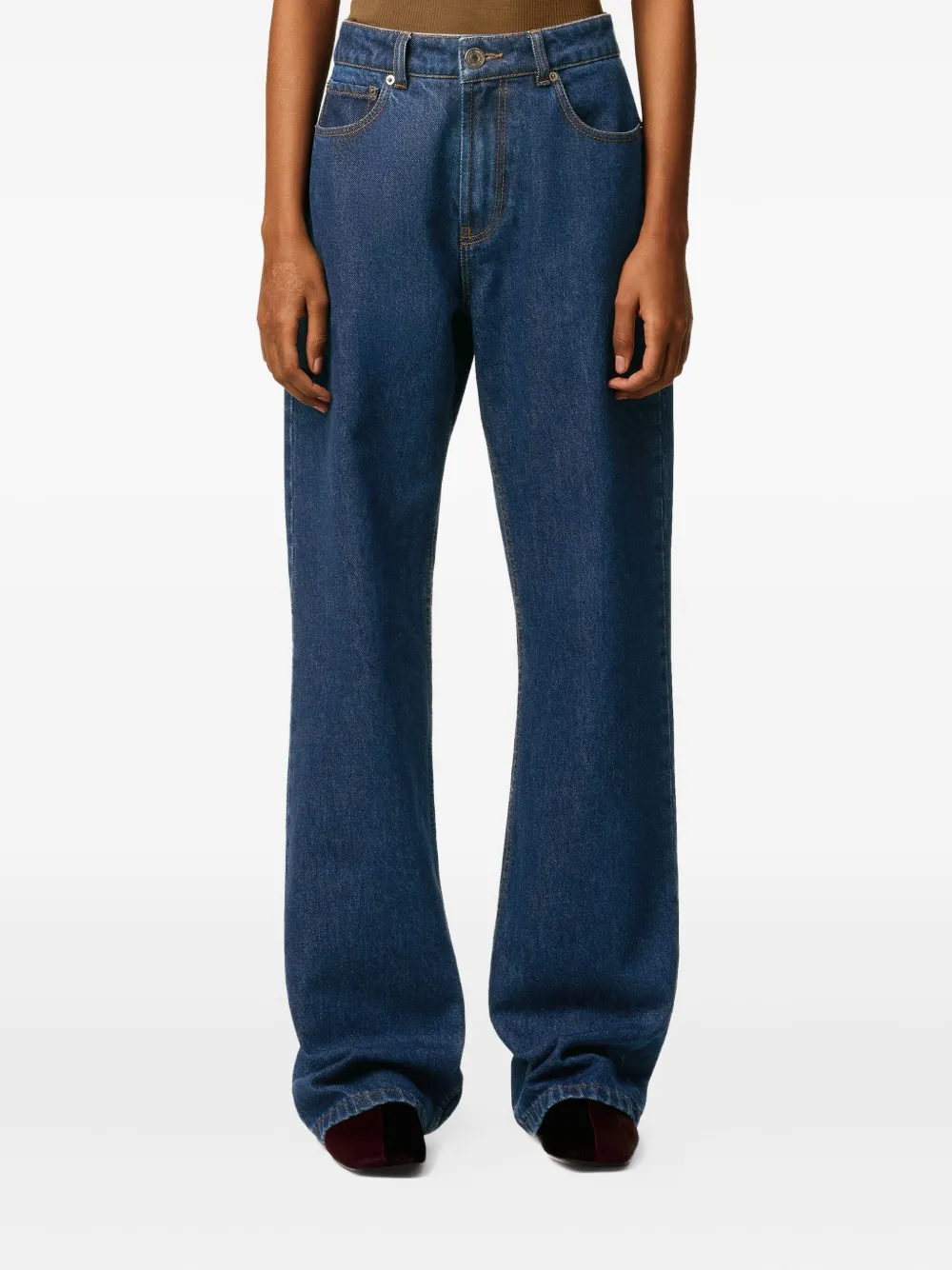 AMI Paris Jeans met wijde pijpen Blauw