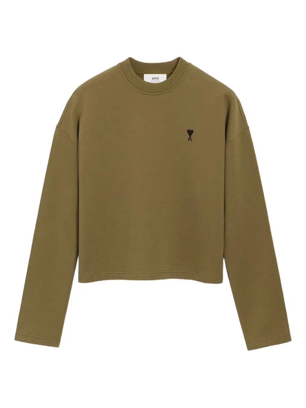 heart-embroidered cotton sweatshirt