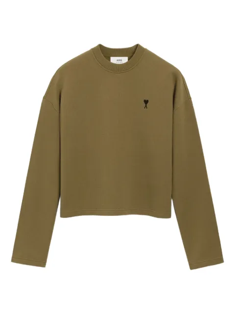AMI Paris heart-embroidered cotton sweatshirt
