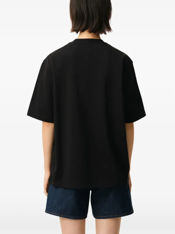 AMI Paris Ami De Coeur エンボスロゴ Tシャツ | ブラック | FARFETCH JP