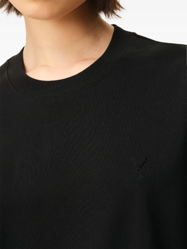 AMI Paris Ami De Coeur エンボスロゴ Tシャツ | ブラック | FARFETCH JP