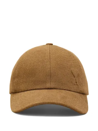 AMI Paris Ami De Coeur Cotton Embossed Cap | Brown | FARFETCH JO