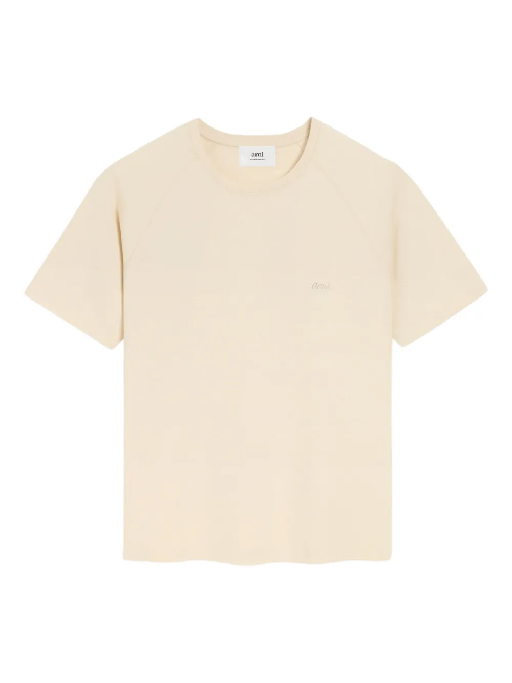 AMI Paris raglan-sleeve embroidered T-shirt | Neutrals | Image 1