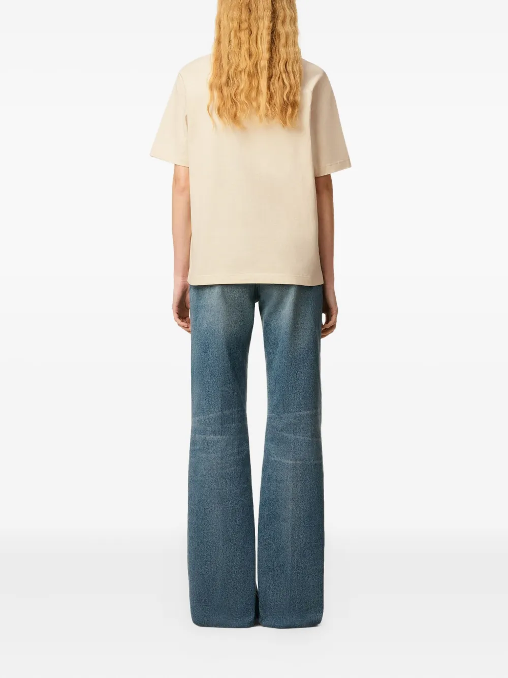 AMI Paris T-shirt met geborduurde raglan mouwen Beige