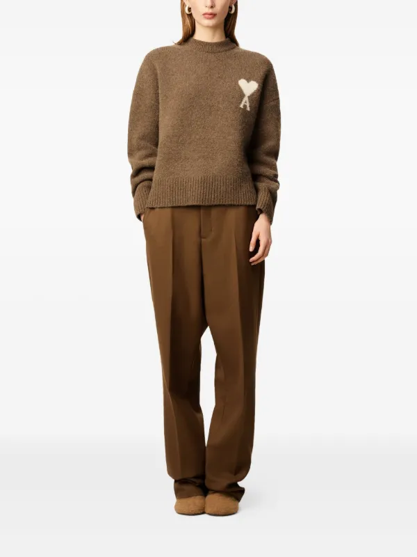 AMI Paris Ami De Coeur Sweater | Brown | FARFETCH