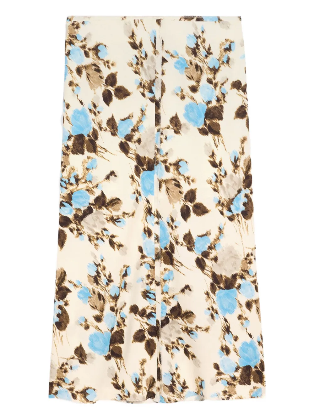 floral-print A-line mid skirt