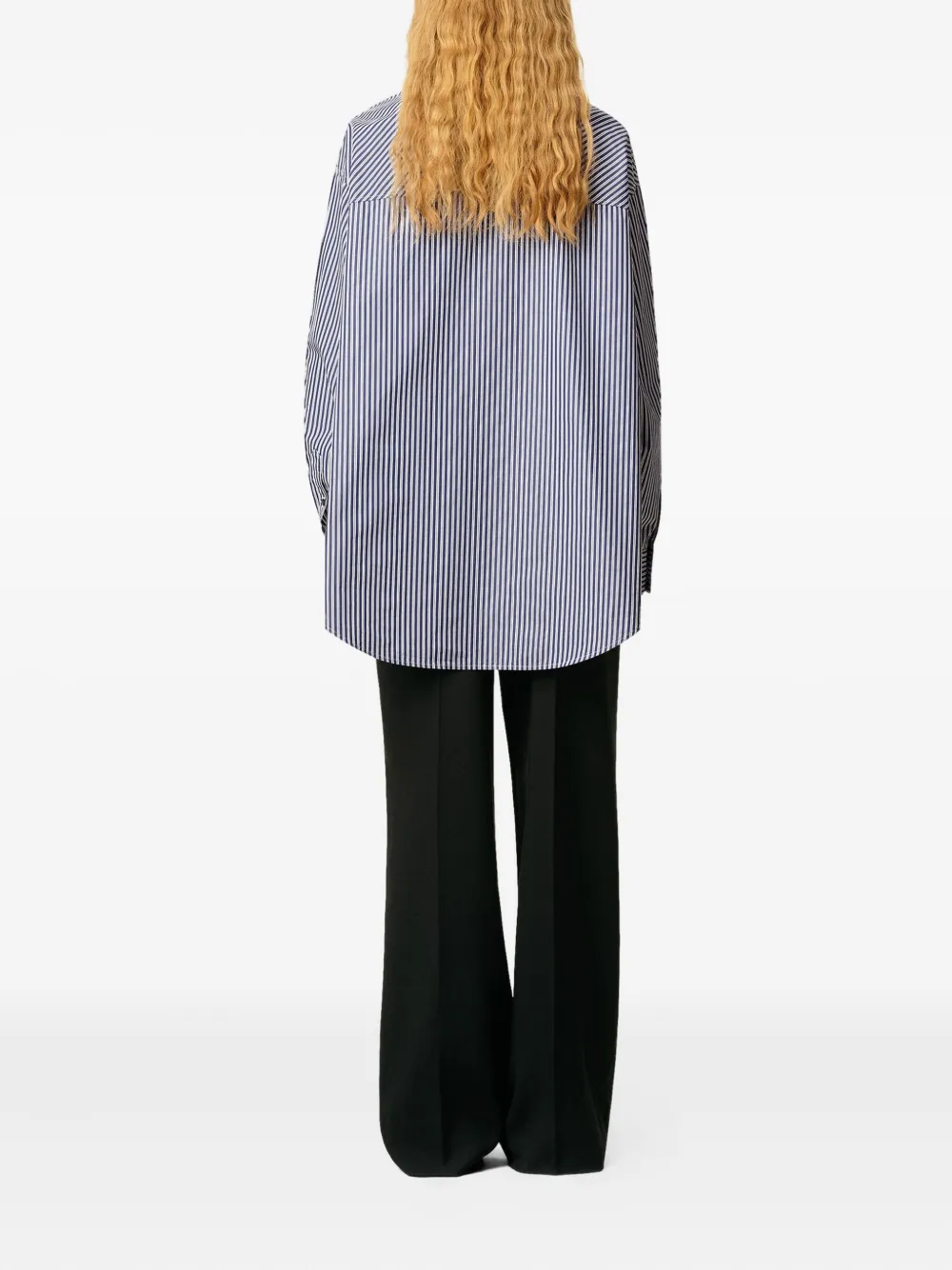 AMI Paris Gestreept shirt met bandanakraag Blauw