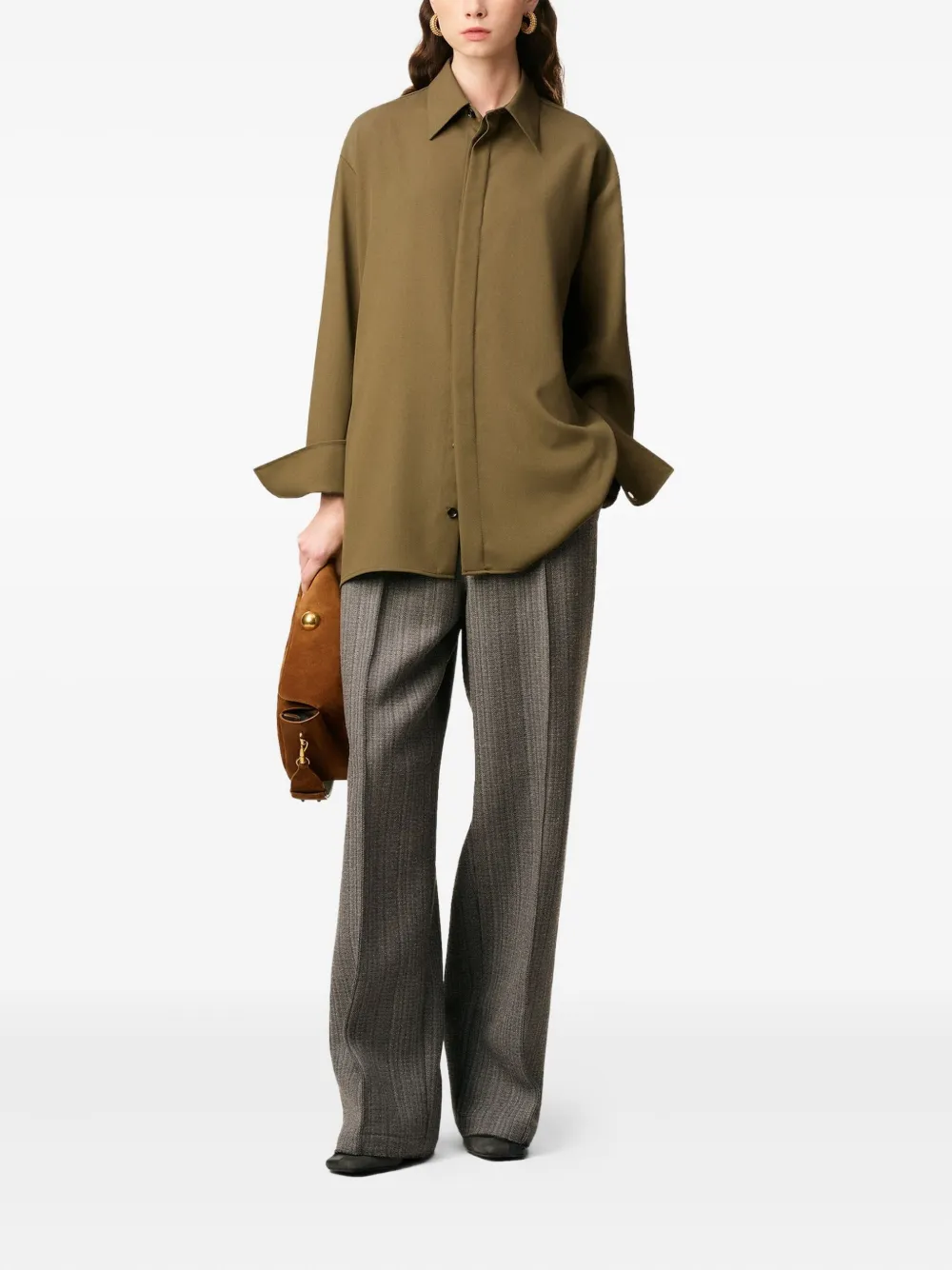 AMI Paris Blouse met zijsplit - Groen